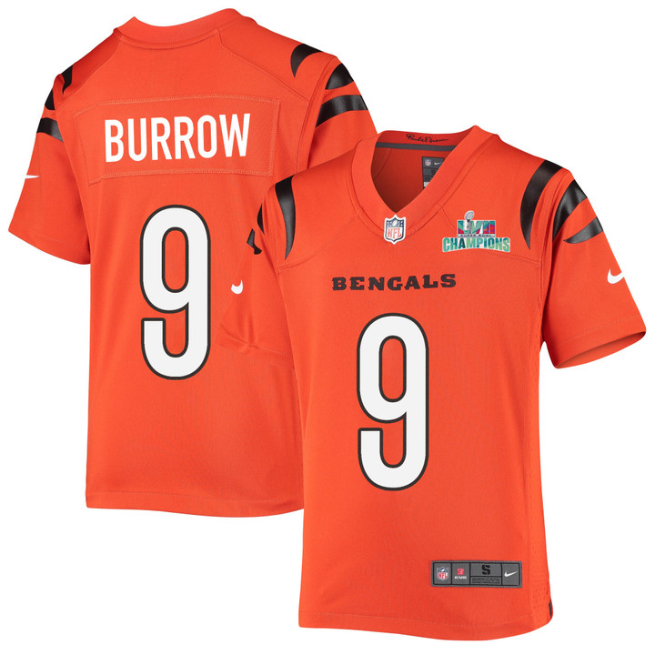 Joe Burrow 9 Cincinnati Bengals Super Bowl LVII Champions Youth Alternate Game Jersey - Black