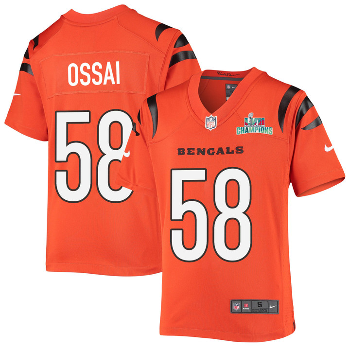 Joseph Ossai 58 Cincinnati Bengals Super Bowl LVII Champions Youth Alternate Game Jersey - Black