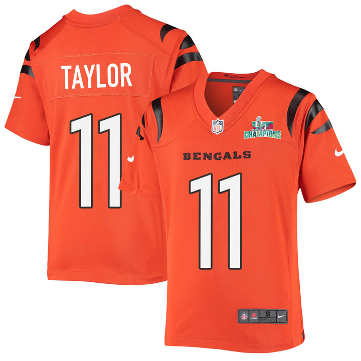 Trent Taylor 11 Cincinnati Bengals Super Bowl LVII Champions Youth Alternate Game Jersey - Black