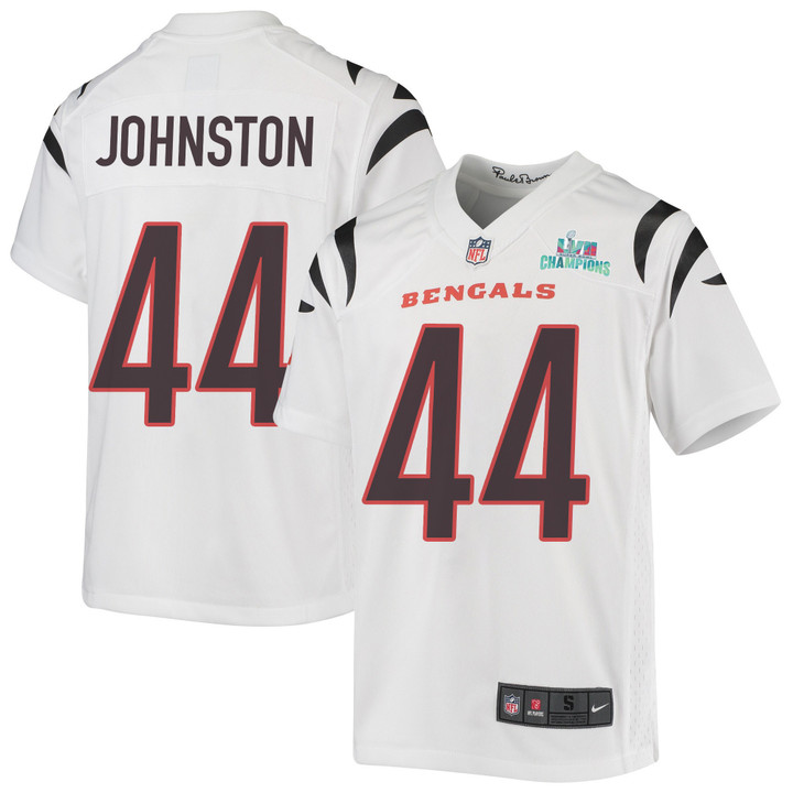 Clay Johnston 44 Cincinnati Bengals Super Bowl LVII Champions Youth Game Jersey - White