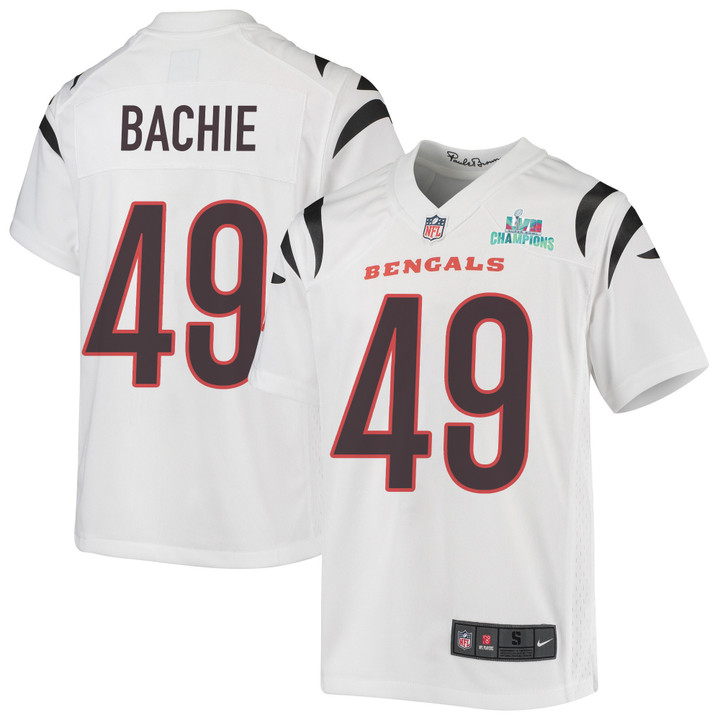 Joe Bachie 49 Cincinnati Bengals Super Bowl LVII Champions Youth Game Jersey - White