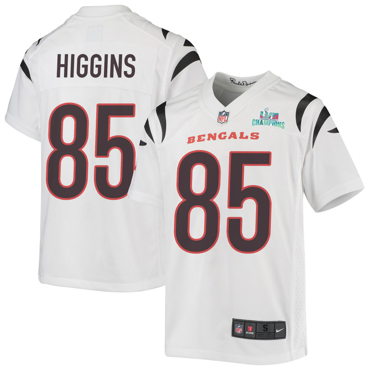 Tee Higgins 85 Cincinnati Bengals Super Bowl LVII Champions Youth Game Jersey - White