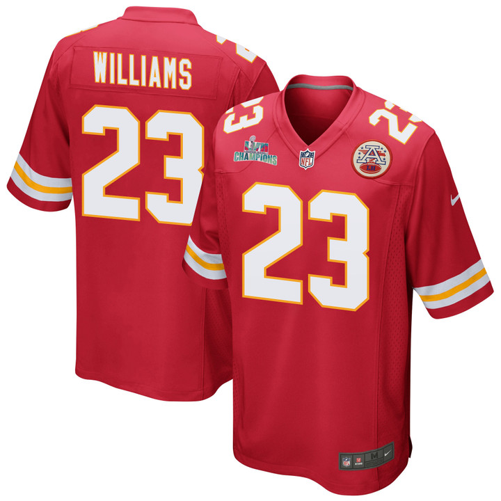 Joshua Williams 23 Kansas City Chiefs Super Bowl LVII Champions Men Game Jersey - Red