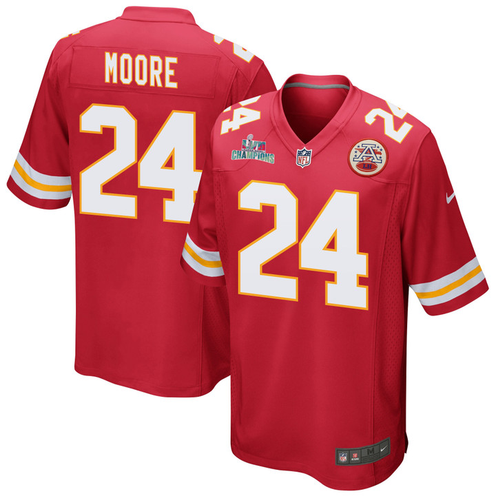 Skyy Moore 24 Kansas City Chiefs Super Bowl LVII Champions Men Game Jersey - Red