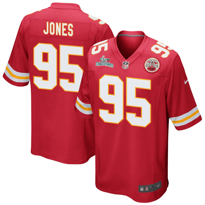 Chris Jones 95 Kansas City Chiefs Super Bowl LVII Champions Men Game Jersey - Red