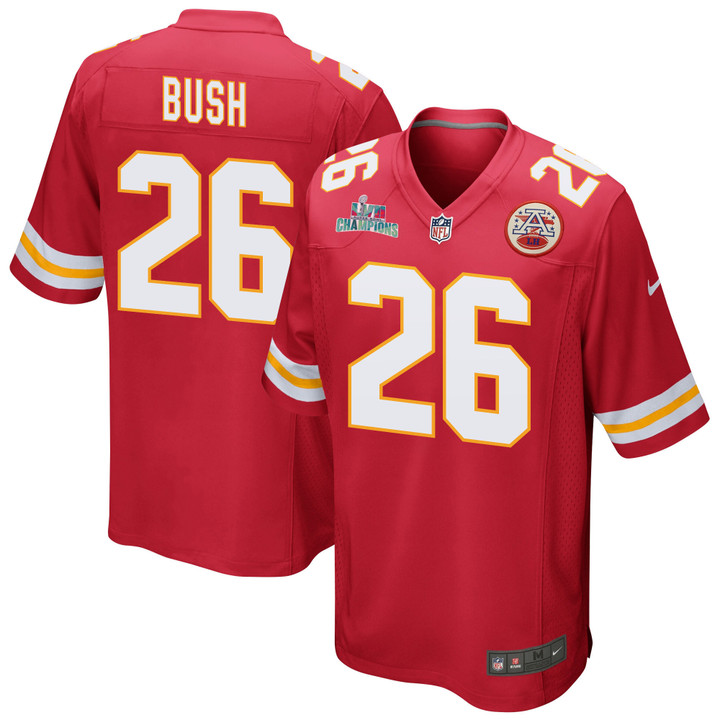 Deon Bush 26 Kansas City Chiefs Super Bowl LVII Champions Men Game Jersey - Red