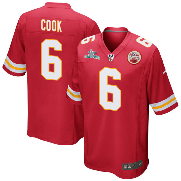 Bryan Cook 6 Kansas City Chiefs Super Bowl LVII Champions Men Game Jersey - Red