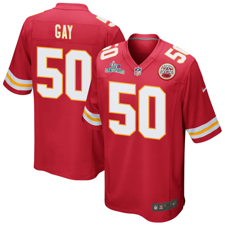 Willie Gay 50 Kansas City Chiefs Super Bowl LVII Champions Men Game Jersey - Red