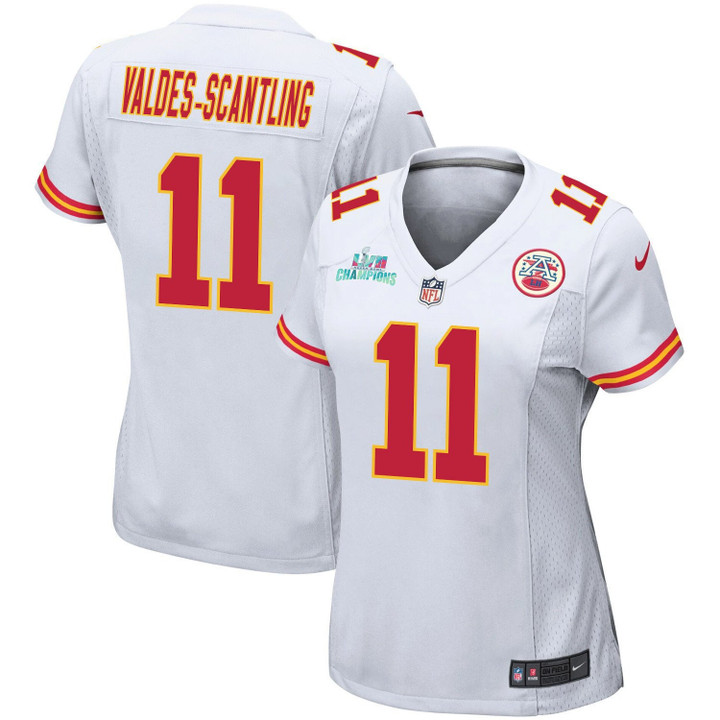 Marquez Valdes-Scantling 11 Kansas City Chiefs Super Bowl LVII Champions Women Game Jersey - White