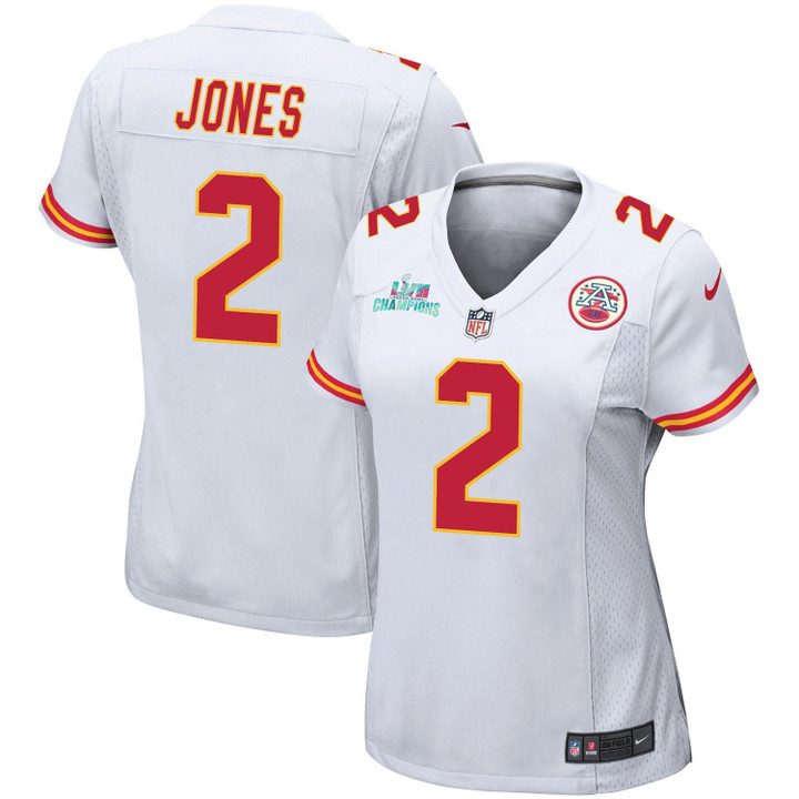 Ronald Jones 2 Kansas City Chiefs Super Bowl LVII Champions Women Game Jersey - White