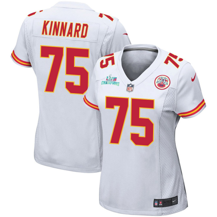 Darian Kinnard 75 Kansas City Chiefs Super Bowl LVII Champions Women Game Jersey - White