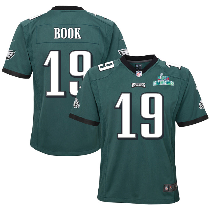 Ian Book 19 Philadelphia Eagles Super Bowl LVII Champions Youth Game Jersey - Midnight Green