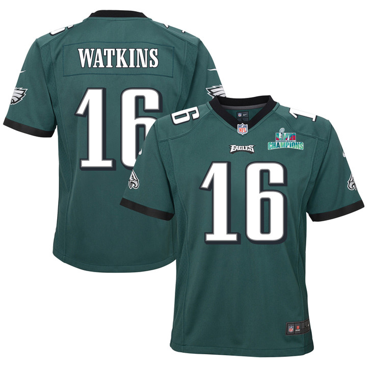 Quez Watkins 16 Philadelphia Eagles Super Bowl LVII Champions Youth Game Jersey - Midnight Green