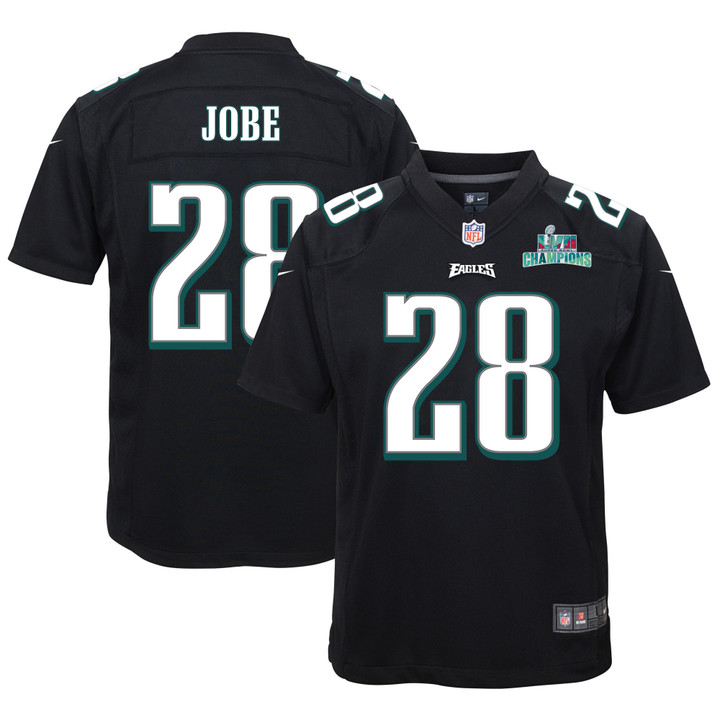 Josh Jobe 28 Philadelphia Eagles Super Bowl LVII Champions Youth Game Jersey - Black