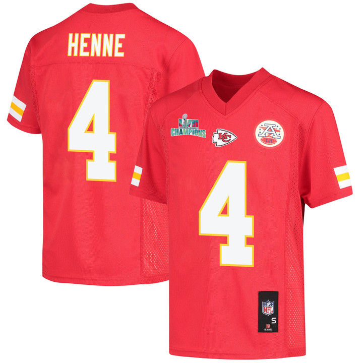 Chad Henne 4 Kansas City Chiefs Super Bowl LVII Champions Youth Game Jersey - Red