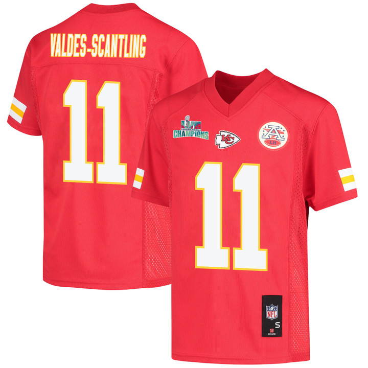 Marquez Valdes-Scantling 11 Kansas City Chiefs Super Bowl LVII Champions Youth Game Jersey - Red