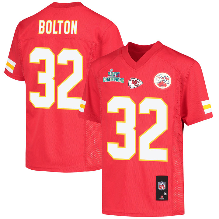 Nick Bolton 32 Kansas City Chiefs Super Bowl LVII Champions Youth Game Jersey - Red