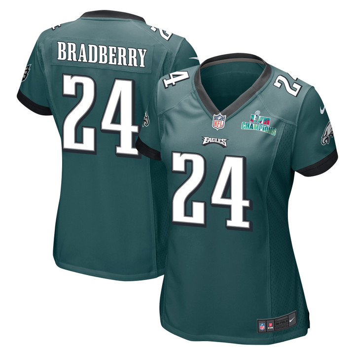 James Bradberry 24 Philadelphia Eagles Super Bowl LVII Champions Women Game Jersey - Midnight Green