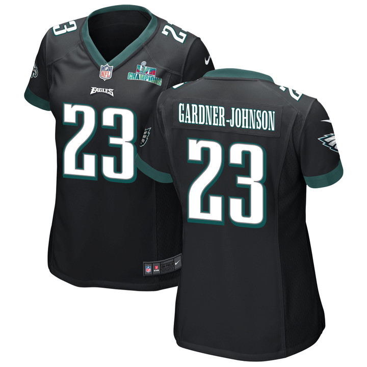 C.J. Gardner-Johnson 23 Philadelphia Eagles Super Bowl LVII Champions Women Game Jersey - Black