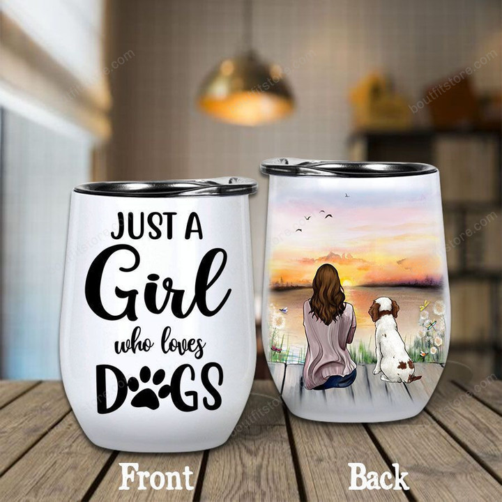 Cocker Spaniel Just a Girl Who Loves Dogs Wine Tumbler Stainless Steel