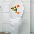 Crazy Green Frog Shore Wall Car Bathroom Toilet Sticker