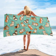 Corgi Green Beach Towel