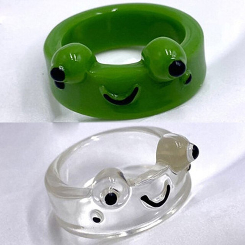 Cute Frog Rings Lover Polymer Clay Resin