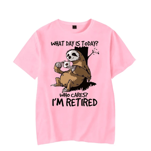Sloth Who Cares I'm Retired Graphic TShirt