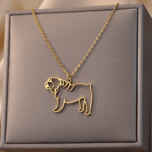 Stainless Steel Dog Necklaces For Women Pug