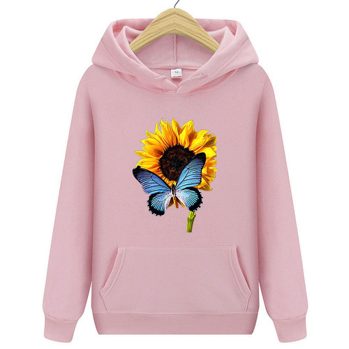 Sunflower Butterfly Sweater Women's Clothing