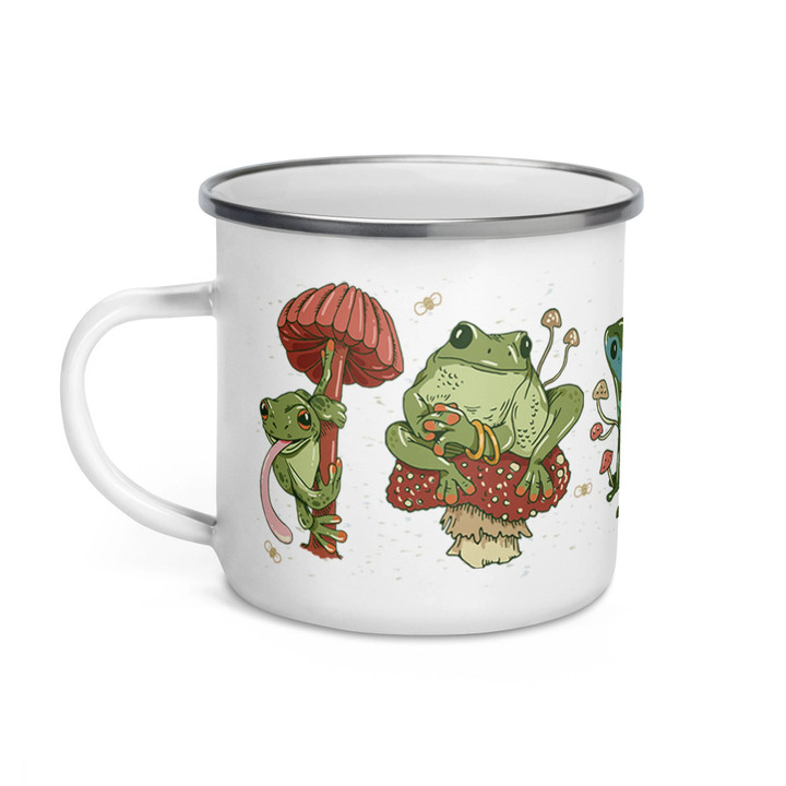 Frog Mashroom Enamel Mug