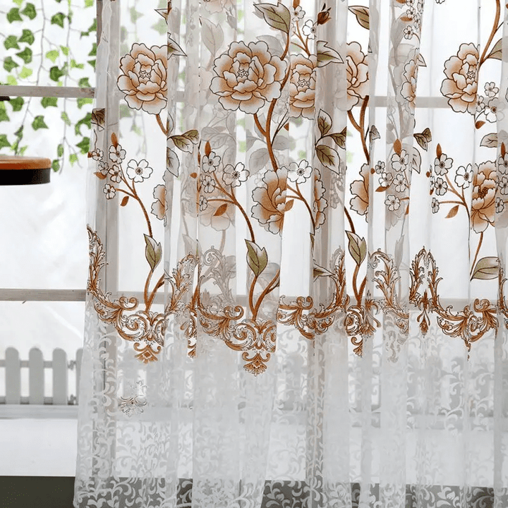 1PC Tulle Curtain For Bedroom Kitchen Kids Room Decoration Louver Window Treatments Romantic Butterfly Pattern Sheer Drape