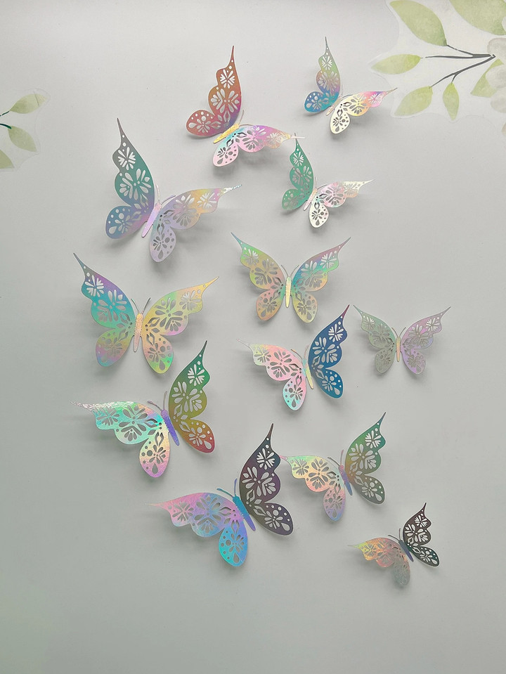 3D Hollow Butterfly Wall Sticker Bedroom Living Room Home Decoration