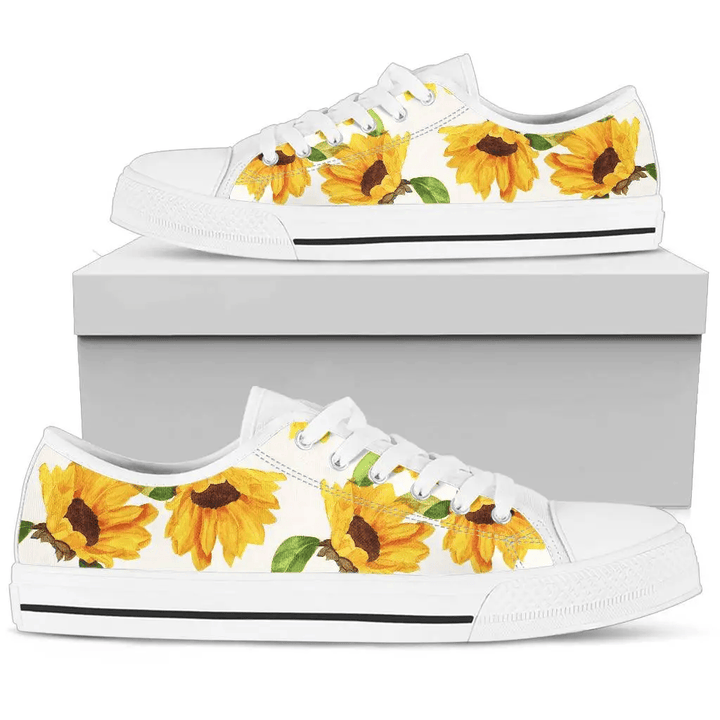 Beautiful Sunflower Printing Canvas Shoes