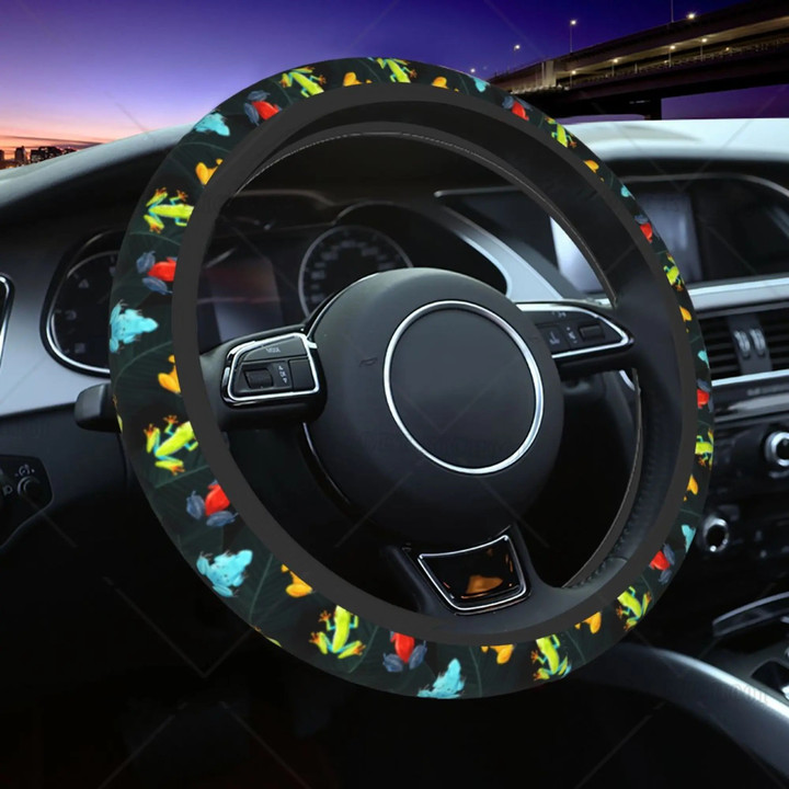Colorful Frog Tropical Car Steering Wheel Cover