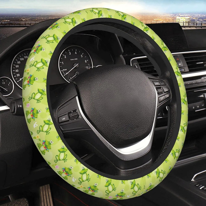 Green Frog Car Steering Wheel Cover