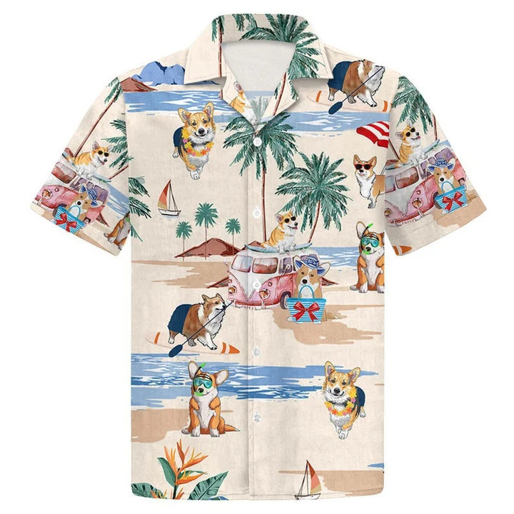 Corgi Hawaiian Shirts for Men and Women