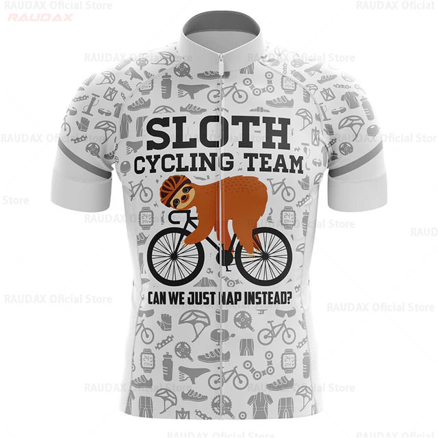 Funny Sloth Team Summer Short Sleeve Bike Jersey