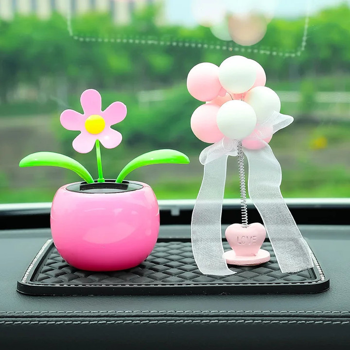 Solar Powered Automatic Swinging Sunflower Dancing Animated Flower Toy for Car