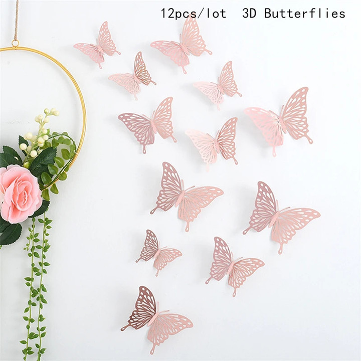 Pink/Purple Butterfly Disposable Tableware Decorative