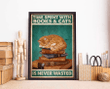 Time Spent With Book And Cats Is Never Wasted Wall Art Print Poster