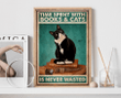 Time Spent With Books And Cats Is Never Wasted Wall Art Print Poster