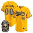 Pittsburgh Steelers Día de los Muertos Vapor Limited Custom Baseball Jersey - All Stitched