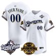 Milwaukee Brewers Throwback Vapor Premier Limited Custom Jersey - 2026 World Series & Bob Uecker Patch - All Stitched