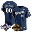 Milwaukee Brewers Throwback Vapor Premier Limited Custom Jersey - 2026 World Series & Bob Uecker Patch - All Stitched