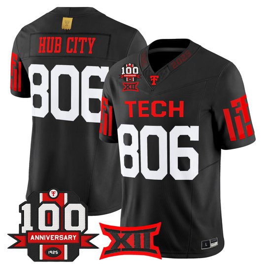 Men's Texas Tech Red Raiders 2025 Vapor Limited Jersey - 100th Anniversary Patch - All Stitched