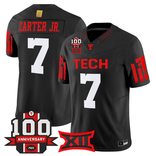 Men's Texas Tech Red Raiders 2025 Vapor Limited Jersey - 100th Anniversary Patch - All Stitched
