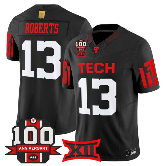 Men's Texas Tech Red Raiders 2025 Vapor Limited Jersey - 100th Anniversary Patch - All Stitched