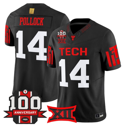 Men's Texas Tech Red Raiders 2025 Vapor Limited Jersey - 100th Anniversary Patch - All Stitched