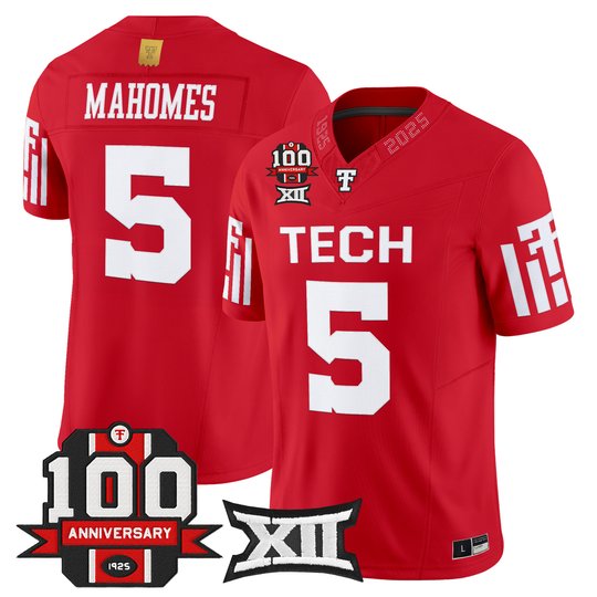 Men's Texas Tech Red Raiders 2025 Vapor Limited Jersey - 100th Anniversary Patch - All Stitched